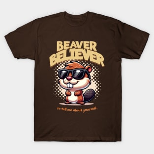 Beaver Believer Cool Cartoon Beaver Lover T-Shirt